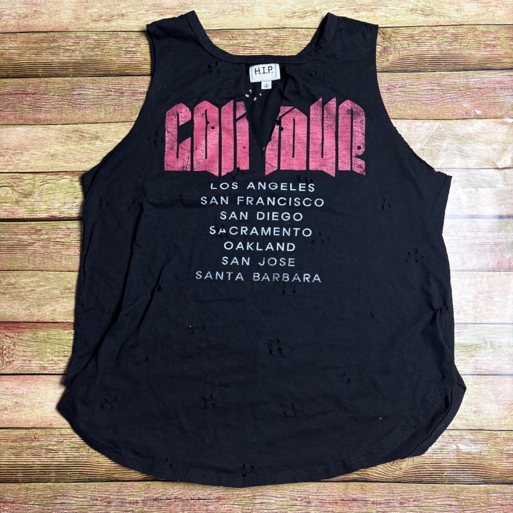 H.I.P. Conquer California Tour Distressed Rocker‎ Tank Top California City List